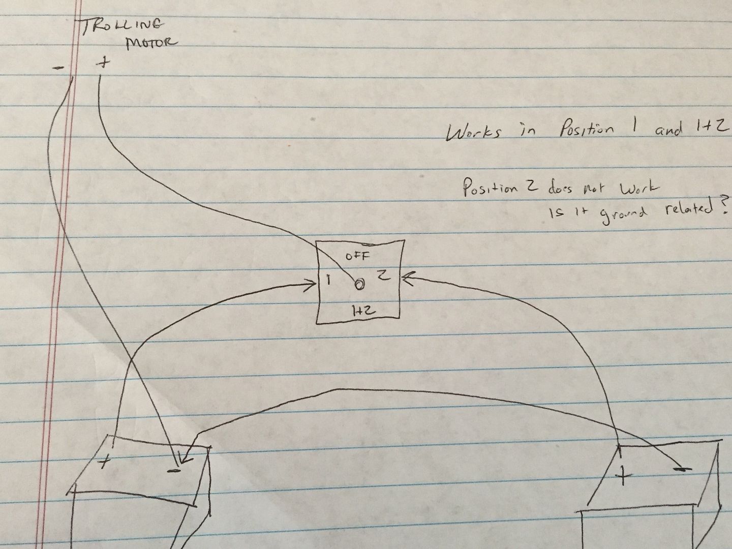 Second battery on Trolling Motor not working